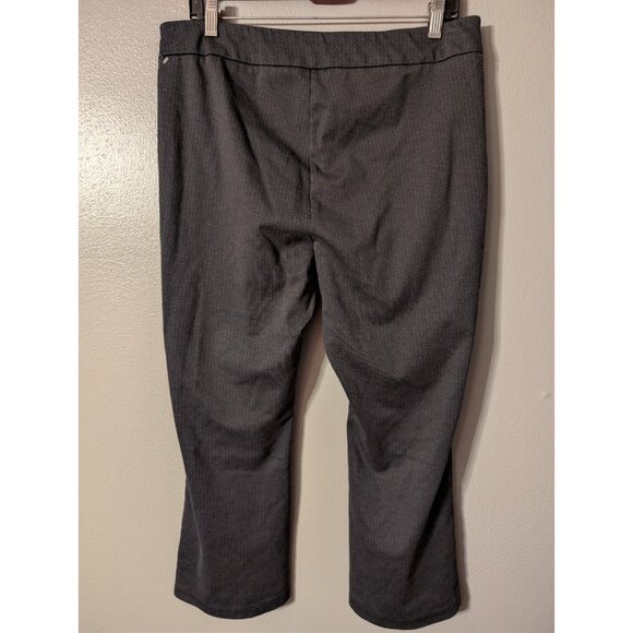 Nanette Lepore Gray Textured Knit Pull On Pants Women’s Large Crop Stretch - Picture 3 of 5